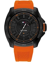 Tommy Hilfiger Men's Orange Silicone Watch 46mm