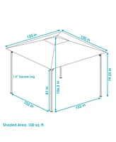 Sunnydaze Decor 10 ft x 10 ft Steel Gazebo with Polyester Canopy Top - Gray