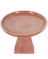 Sunnydaze Decor Duo-Tone Outdoor High-Fired Ceramic Glazed Bird Bath - Lava