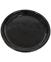 Sunnydaze Decor Glazed Ceramic Planter Saucers - 12" - Obsidian - Set of 2