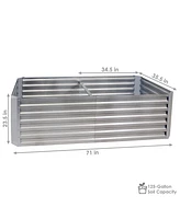 Sunnydaze Decor Galvalume Steel Rectangle Raised Garden Bed - Silver - 71 in