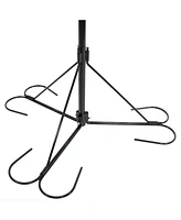 Sunnydaze Decor Black Steel Hanging Basket Stand with 4 Adjustable Arms - 84 in