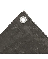 9 x 12 Foot Plastic Reversible Heavy-Duty Multipurpose Tarp - Laminated on Both Sides - Dark Gray