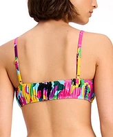 kate spade new york Women's Printed Shirred Bikini Top