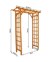 Sunnydaze Decor Wooden Fir Arbor Weatherproof Arched Garden Walkway - 78 in