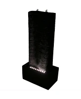 Sunnydaze Decor Rippling Tower Outdoor Water Fountain with Led Lights - 31 in