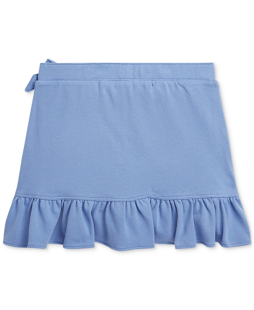 Polo Ralph Lauren Toddler & Little Girls Ruffled Stretch Mesh Faux-Wrap Skort