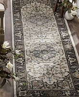 Safavieh Lyndhurst LNH334 Cream and Navy 2'3" x 12' Runner Area Rug