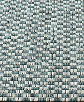 Safavieh Courtyard CY8653 Turquoise and Light Gray 6'7" x 6'7" Sisal Weave Square Outdoor Area Rug