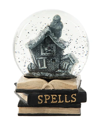 Glitzhome 100MM Halloween Polyresin Haunted House Water Globe