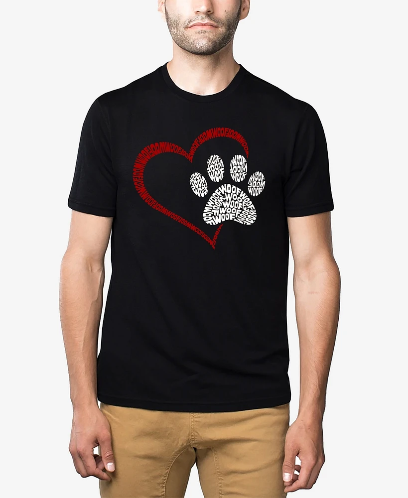 La Pop Art Paw Heart - Men's Premium Blend Word T-Shirt