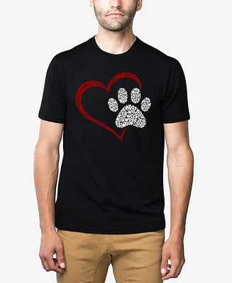 La Pop Art Paw Heart - Men's Premium Blend Word T-Shirt