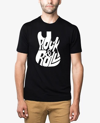 La Pop Art Rock And Roll Guitar - Men's Premium Blend Word T-Shirt
