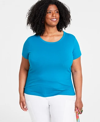 On 34th Women's Ribbed T-Shirt, Created for Macy's