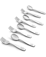 Zulay Kitchen Kids and Toddler Cutlery Set Designed For Self Feeding -Spoon and Fork