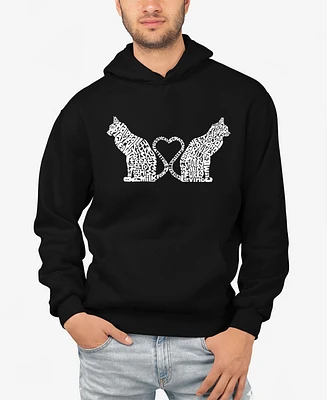 La Pop Art Cat Tail Hearts - Men's Word Hooded Sweatshirt