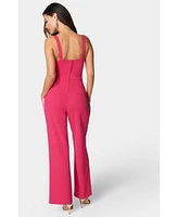 Bebe Women's V-Wire Core Jumpsuit