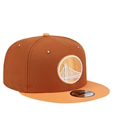 New Era Men's Brown/Orange Golden State Warriors 2-Tone Color Pack 9fifty Snapback Hat