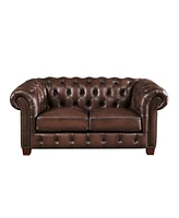 Versailles 70" Top Grain Leather Loveseat