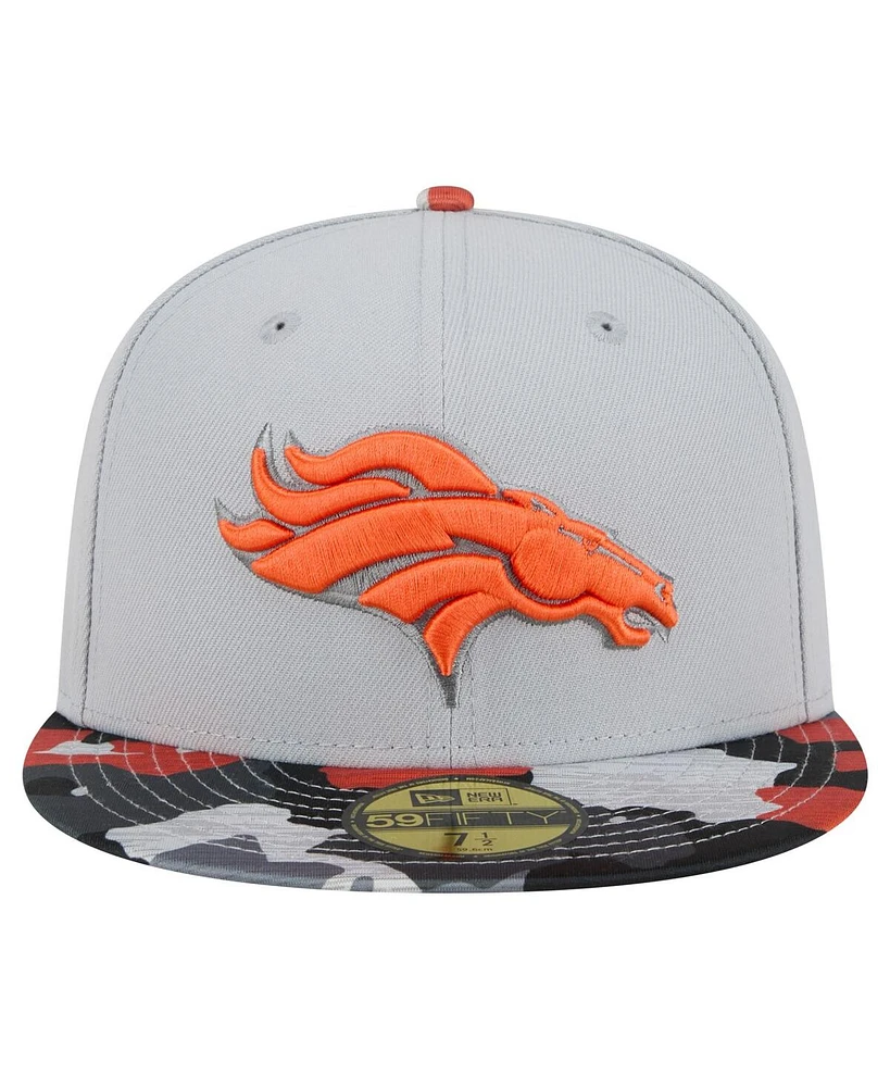 New Era Men's Gray Denver Broncos Active Camo 59fifty Fitted Hat