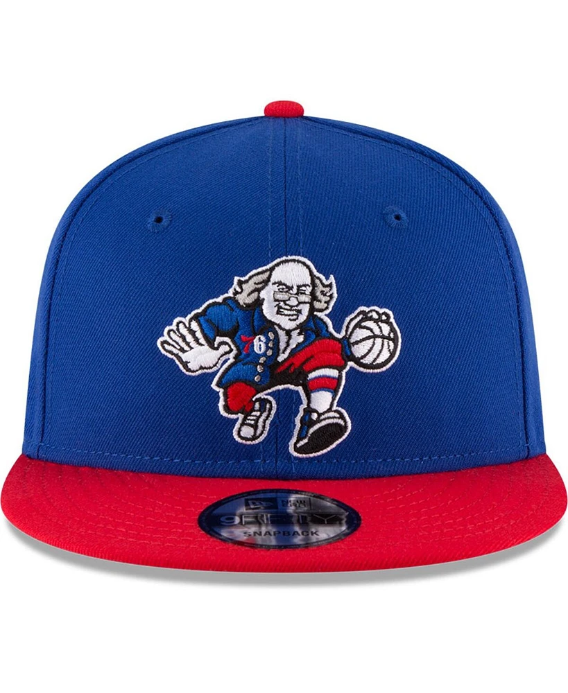 New Era Men's Royal/Red Philadelphia 76ers 2-Tone 9fifty Adjustable Snapback Hat