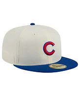 New Era Men's Cream Chicago Cubs Evergreen Chrome 59Fifty Fitted Hat