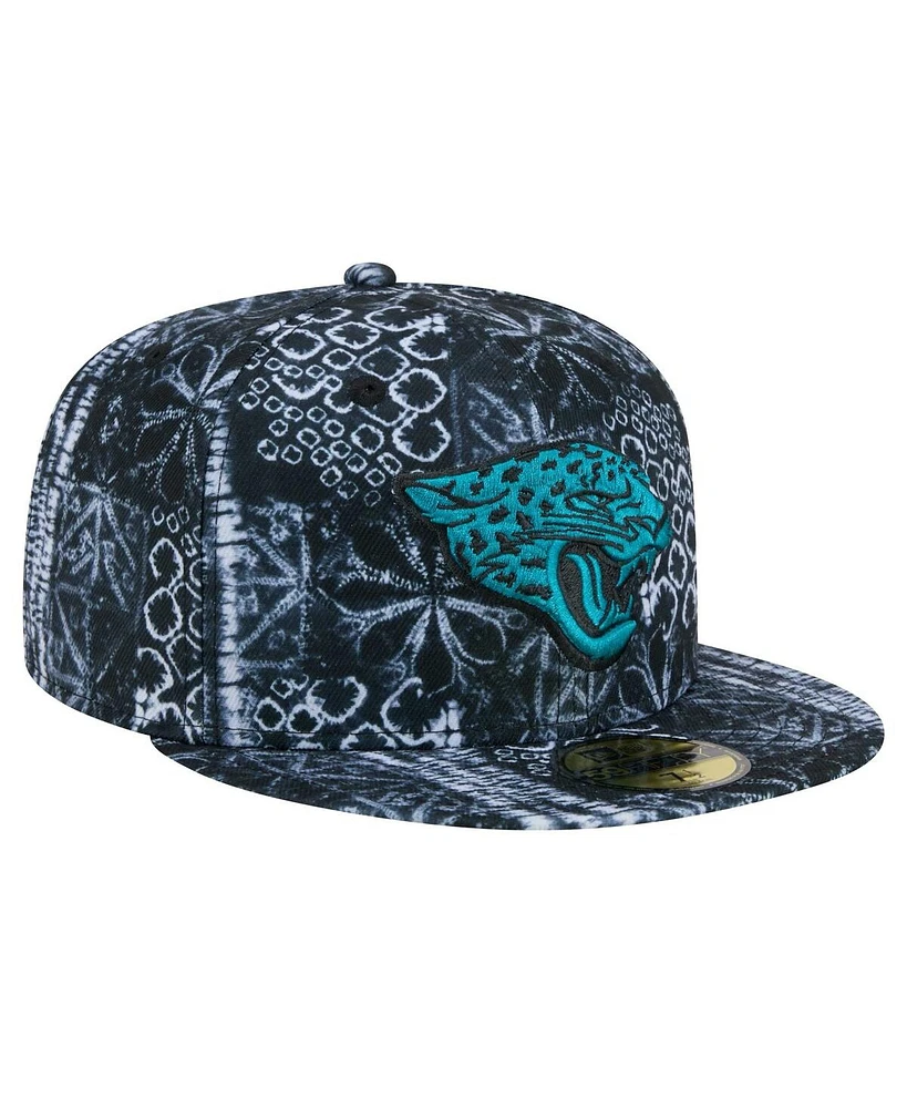 New Era Men's Black Jacksonville Jaguars Shibori 59Fifty Fitted Hat