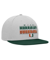 Top of the world Men's Gray Miami Hurricanes Hudson Snapback Hat