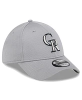 New Era Men's Gray Colorado Rockies Active Pivot 39Thirty Flex Hat