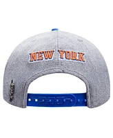 Pro Standard Men's Gray/Blue New York Knicks Classic Logo Two-Tone Snapback Hat