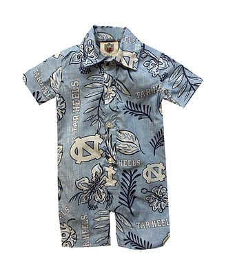 Wes Willy Infant Carolina Blue North Tar Heels Vintage-like Floral Romper