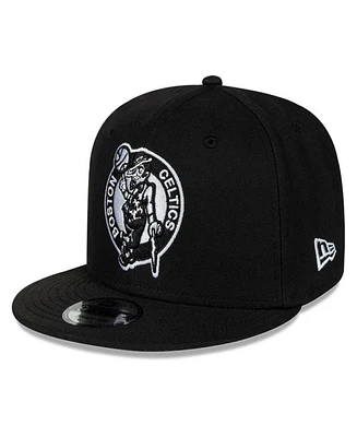 New Era Men's Black Boston Celtics Chainstitch 9Fifty Snapback Hat