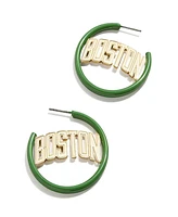 BaubleBar Boston Celtics Enamel Hoop Earrings