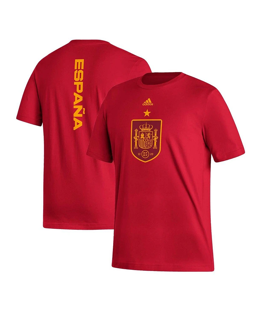 Adidas Men's Red Spain National Team Vertical Back T-Shirt