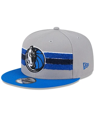 New Era Men's Gray Dallas Mavericks Chenille Band 9Fifty Snapback Hat