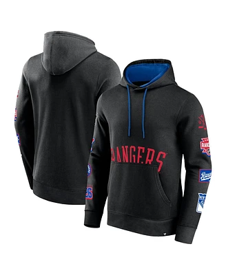 Fanatics Branded Men's Black New York Rangers Wild Winner Fleece Pullover Hoodie