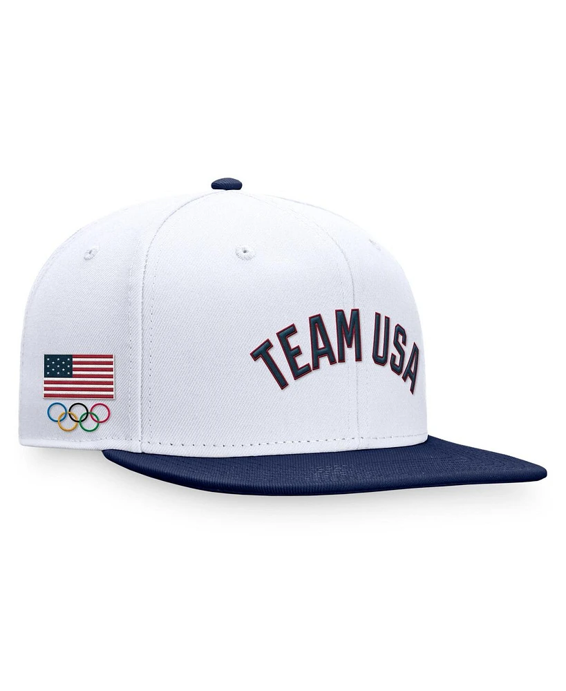Fanatics Branded Men's White/Navy Team Usa Snapback Hat