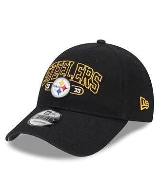 New Era Youth Black Pittsburgh Steelers Outline 9Forty Adjustable Hat