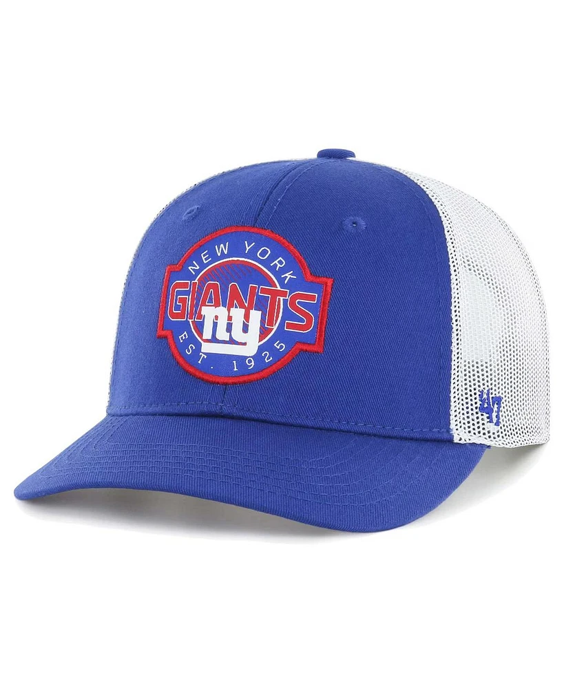 47 Brand Youth Royal/White New York Giants Scramble Adjustable Trucker Hat