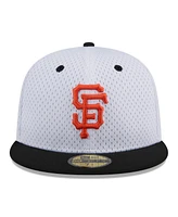 New Era Men's White San Francisco Giants Throwback Mesh 59Fifty Fitted Hat