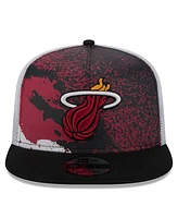 New Era Men's Black Miami Heat Court Sport Speckle 9fifty Snapback Hat