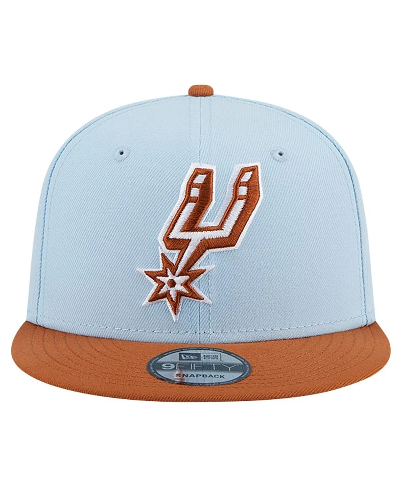 New Era Men's Light Blue/Brown San Antonio Spurs 2-Tone Color Pack 9fifty Snapback Hat