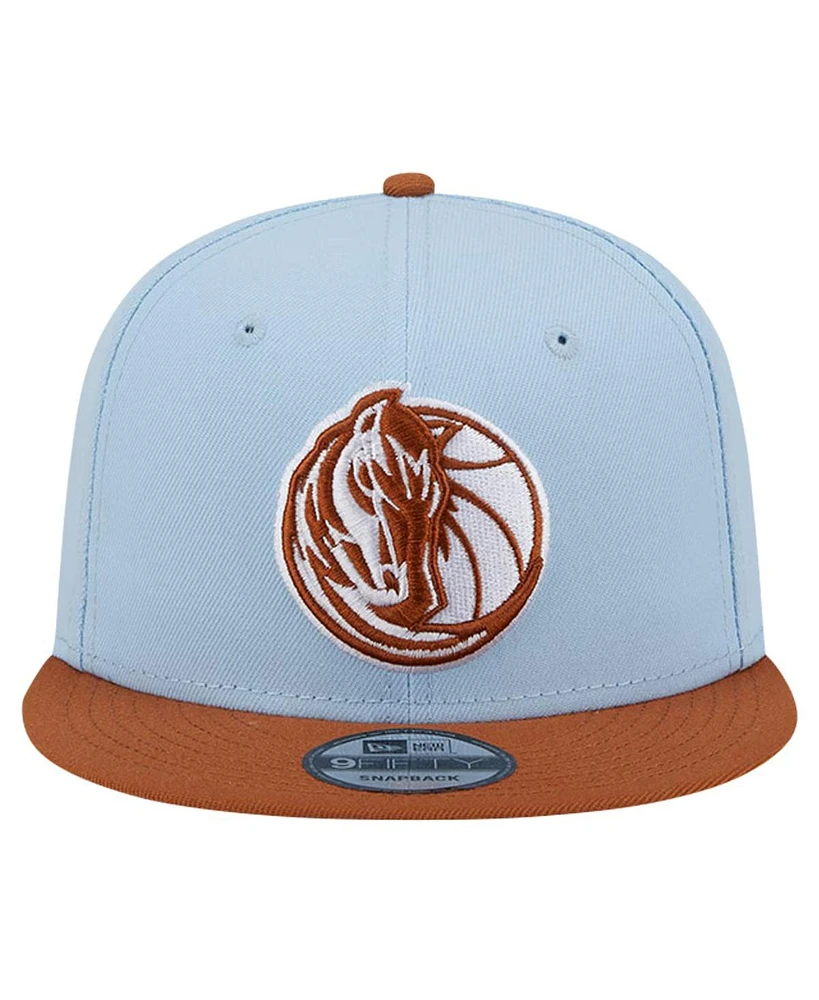 New Era Men's Light Blue/Brown Dallas Mavericks 2-Tone Color Pack 9fifty Snapback Hat