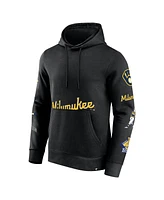 Fanatics Branded Men's Black Milwaukee Brewers Wild Winner Pullover Hoodie