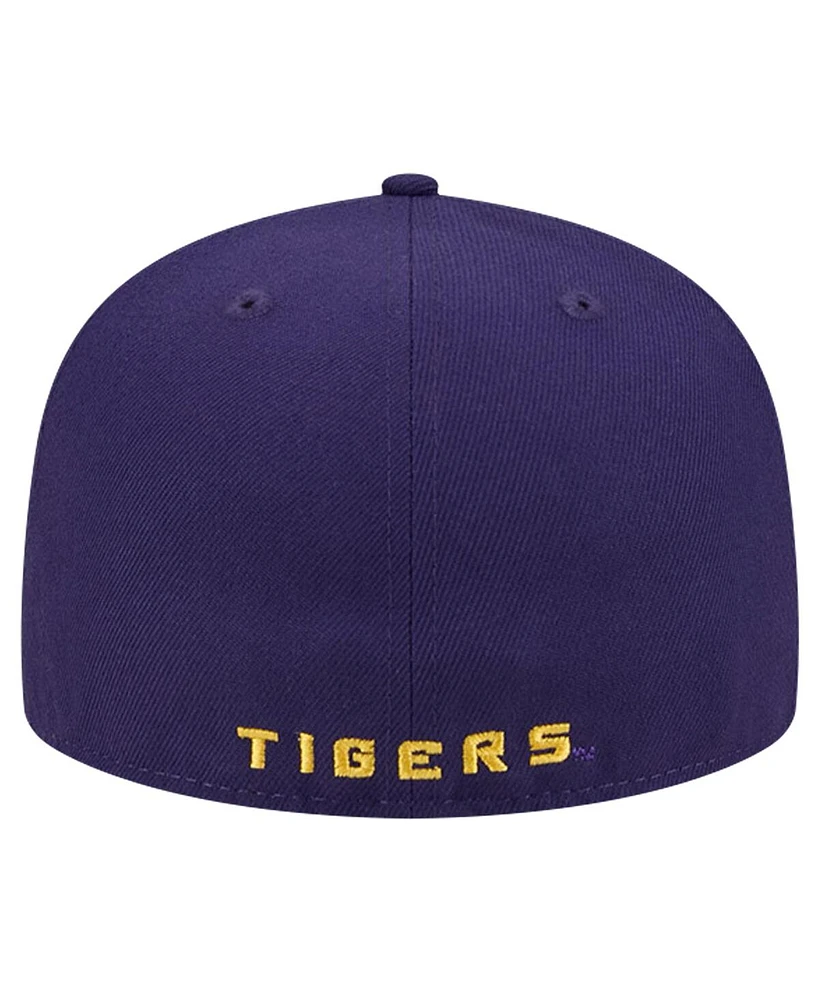 New Era Men's Purple Lsu Tigers Throwback 59fifty Fitted Hat