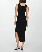 Mango Women's Ribbed Long Dress