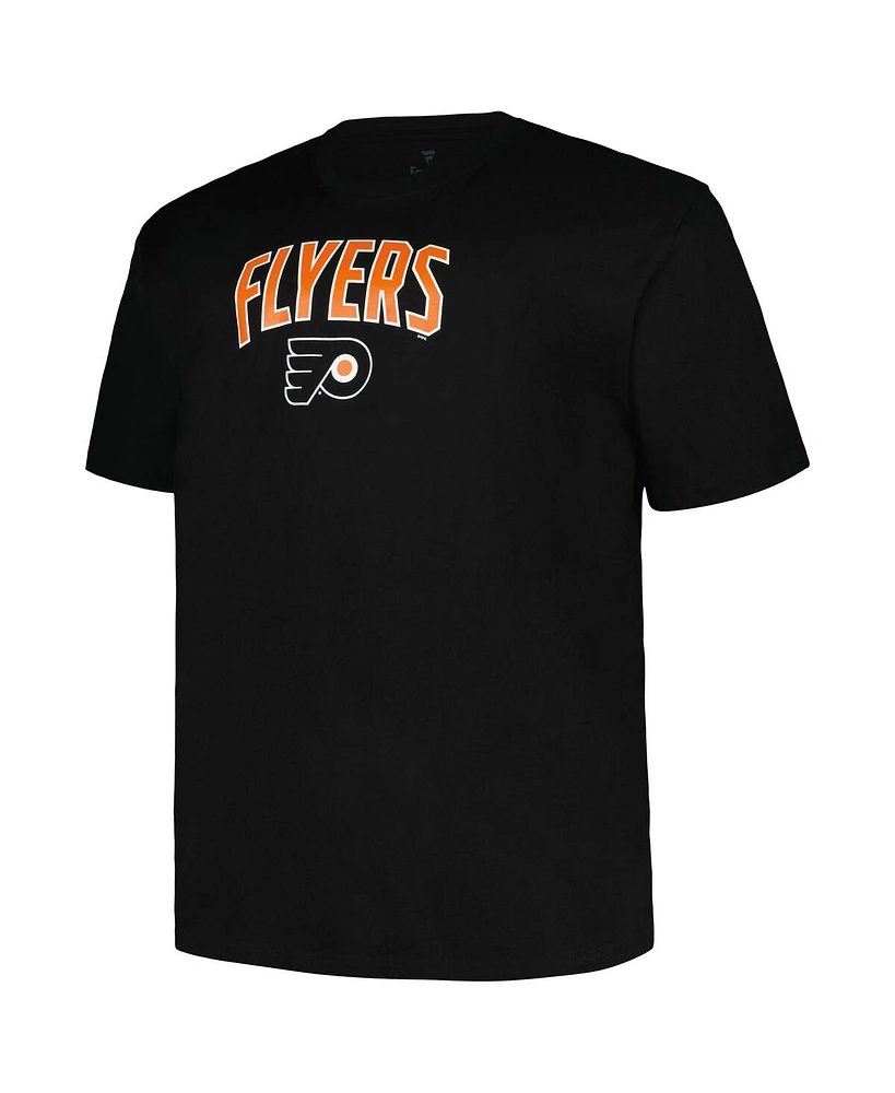 Profile Men's Black Philadelphia Flyers Big Tall Arch Over Logo T-Shirt