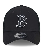 New Era Men's Boston Red Sox Evergreen Black White Neo 39Thirty Flex Hat