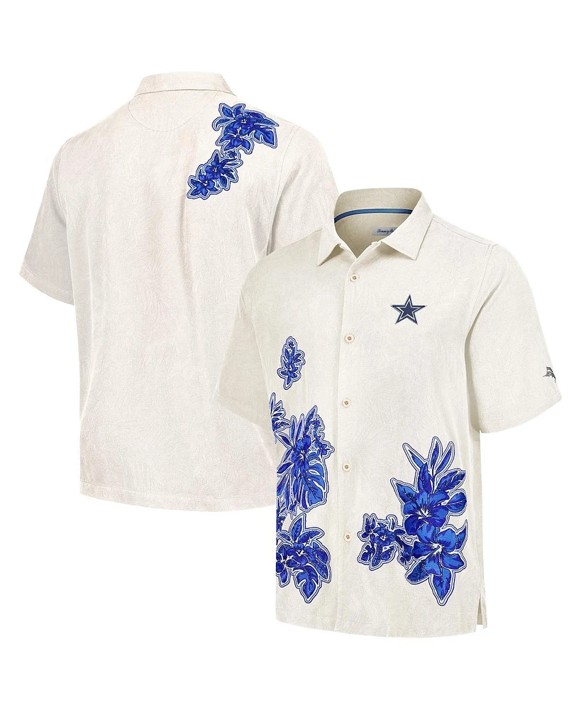 Tommy Bahama Men's Cream Dallas Cowboys Hibiscus Camp Button-Up Shirt