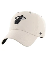 47 Brand Men's Cream Miami Heat Lunar Clean Up Adjustable Hat